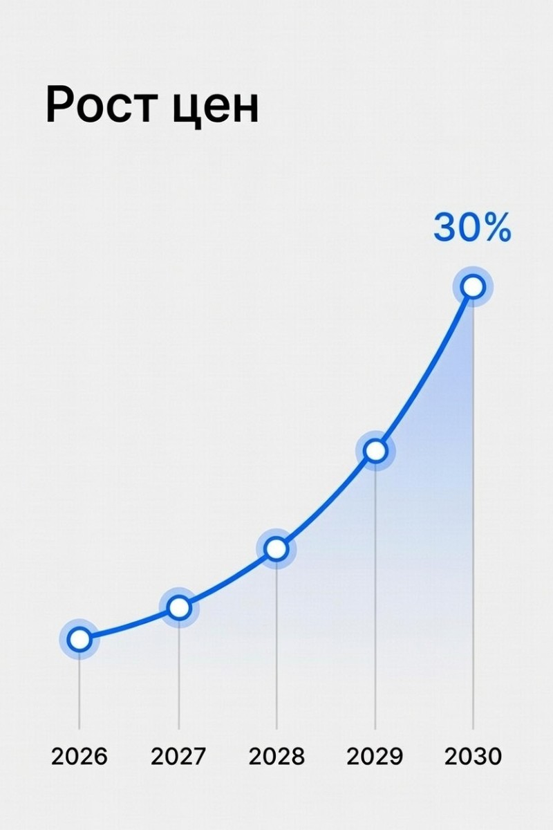 Линейный график роста цен до 2030 года