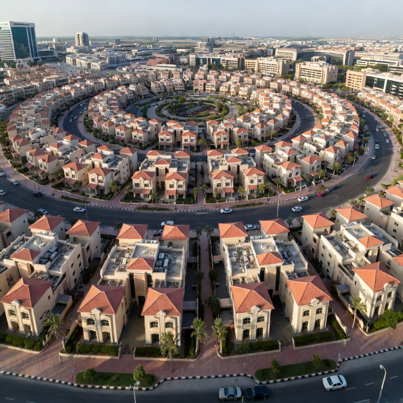 Район Jumeirah Village Circle (JVC), вид сверху