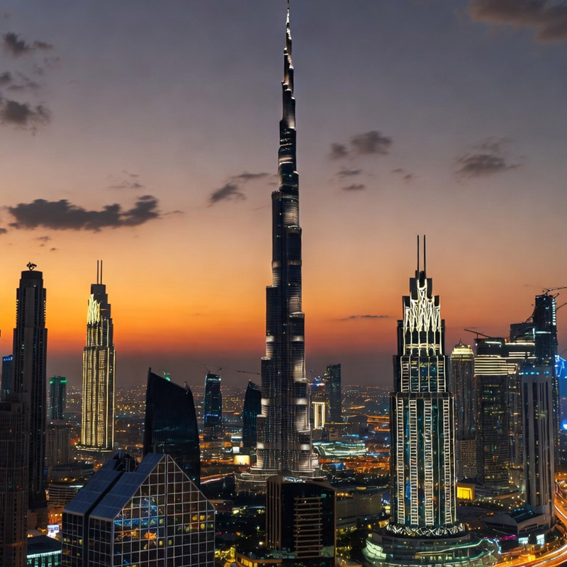 Вид на район Downtown Dubai