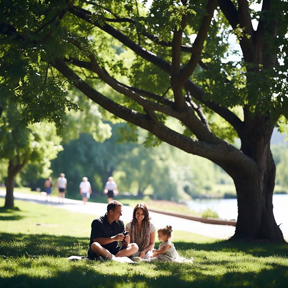 Семья отдыхает в Central Park