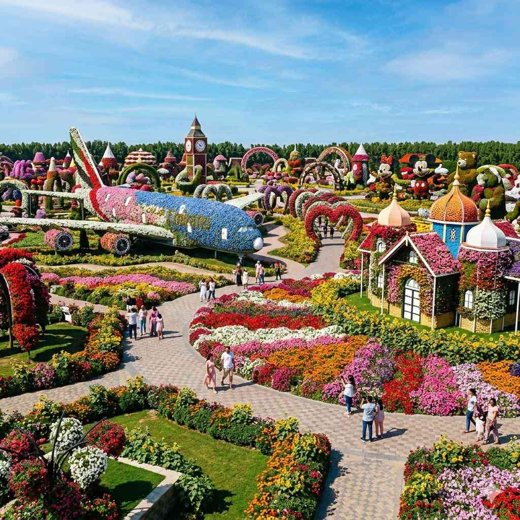 Dubai Miracle Garden - вид сверху