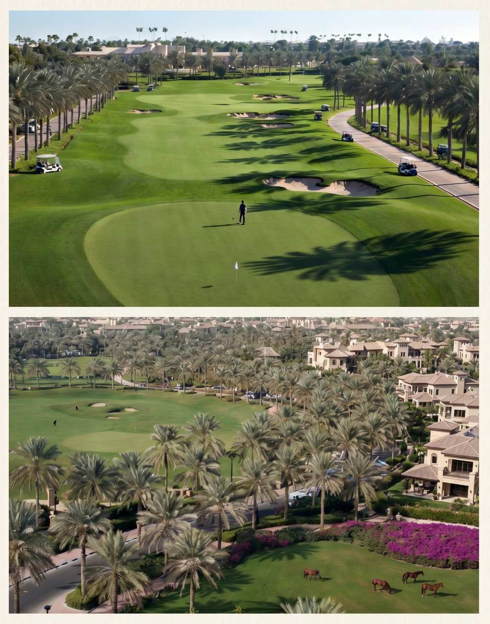 Поля для гольфа и роскошные виллы в зелёном курортном районе Arabian Ranches